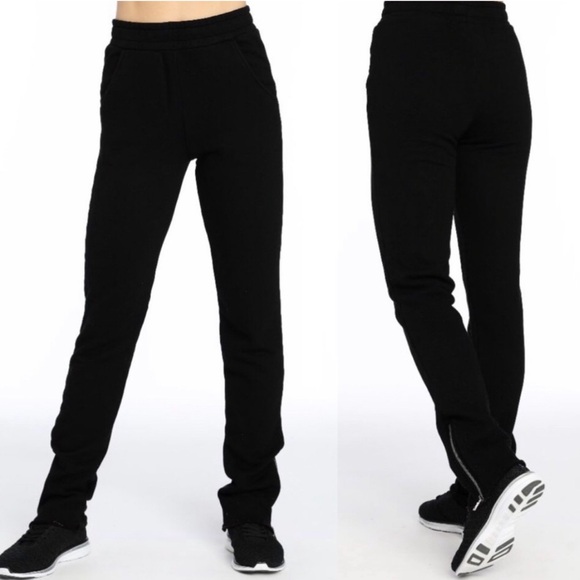 Cotton Citizen x Soul Cycle Black Zipper Joggers Sweatpants